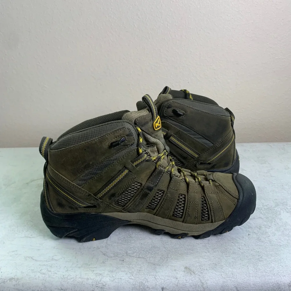 Keen 11.5 Voyageur Mid Hiking Boots Brown Leather Mesh Trail 1008904 - Picture 7 of 10